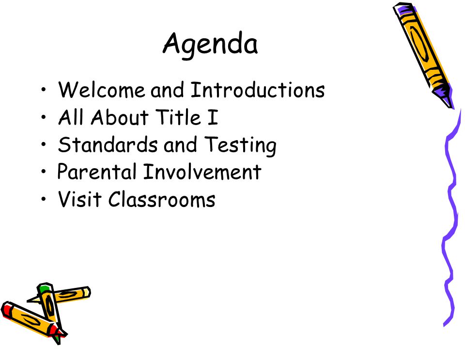 Agenda Welcome and Introductions All About Title I
