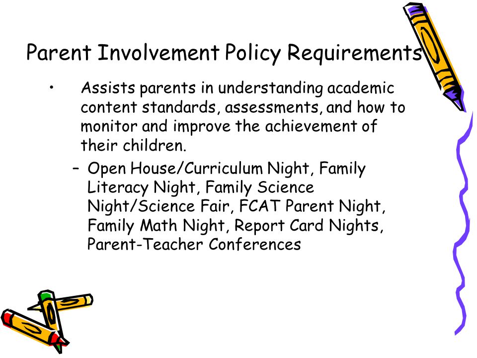 Parent Involvement Policy Requirements