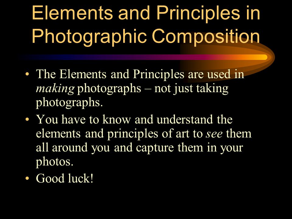 Elements and Principles in Photographic Composition