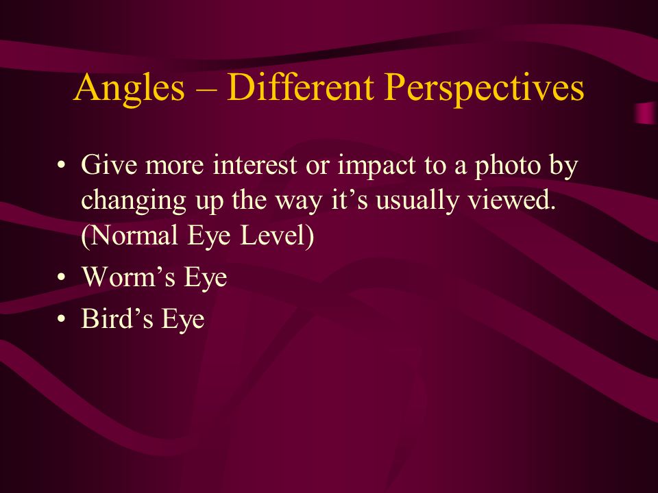 Angles – Different Perspectives