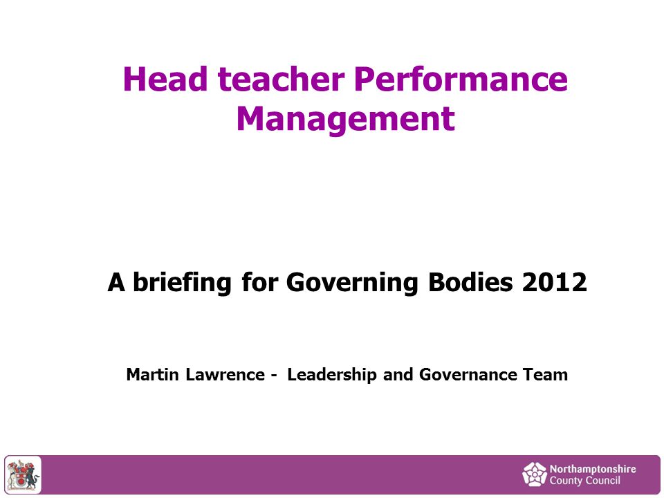 Head teacher Performance Management