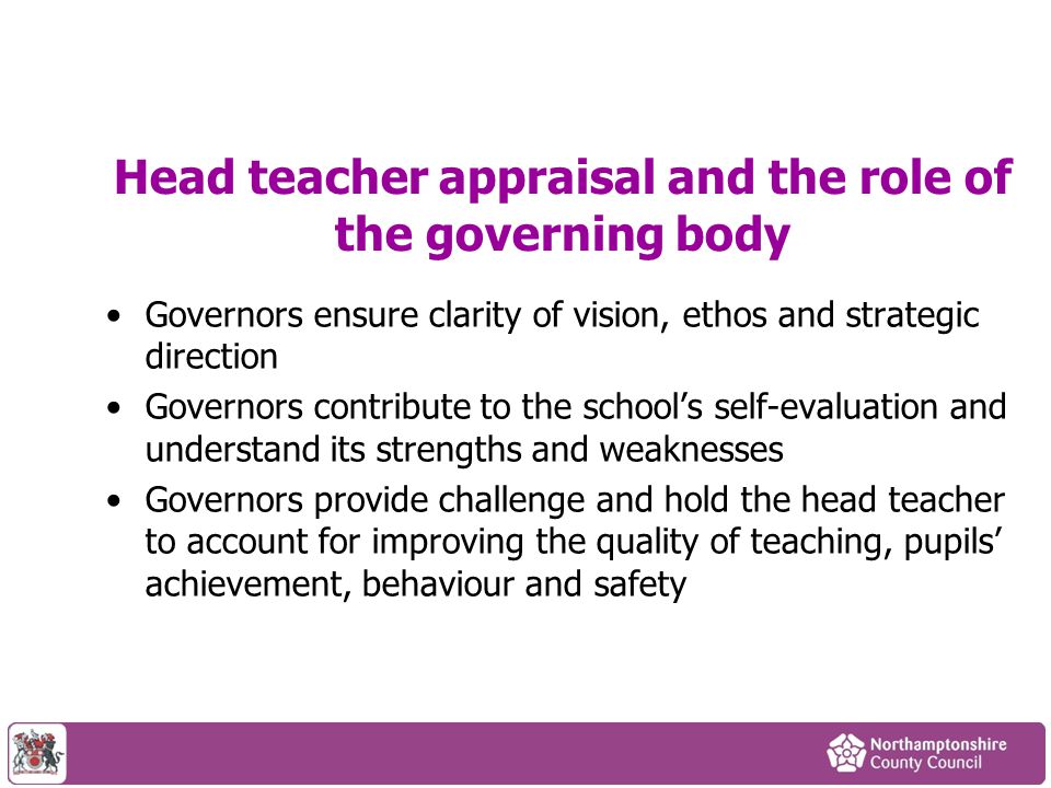 Head teacher appraisal and the role of the governing body