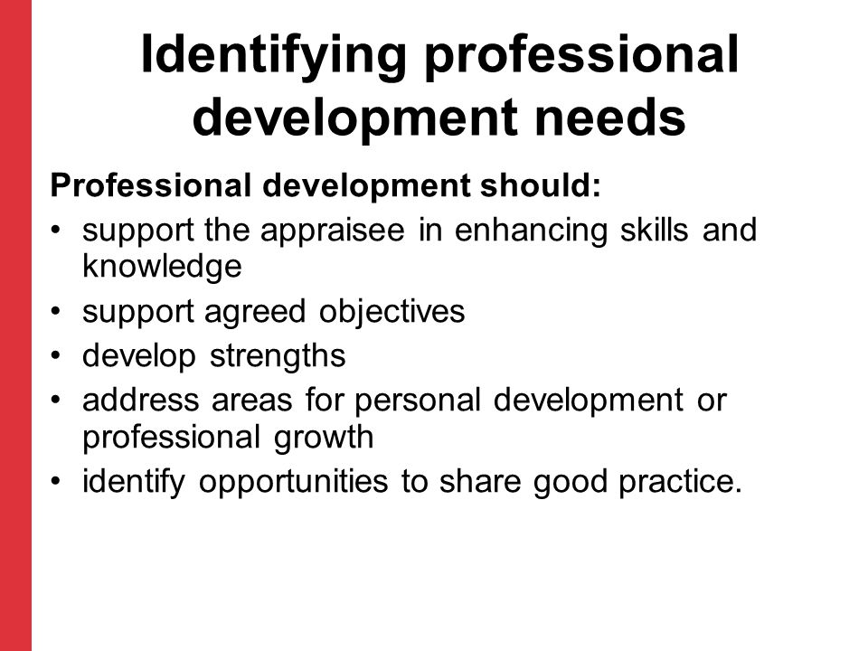 Identifying professional development needs