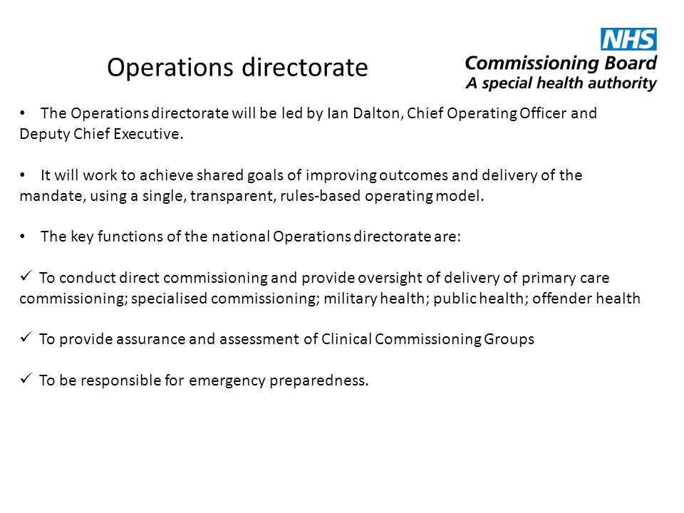 Operations directorate