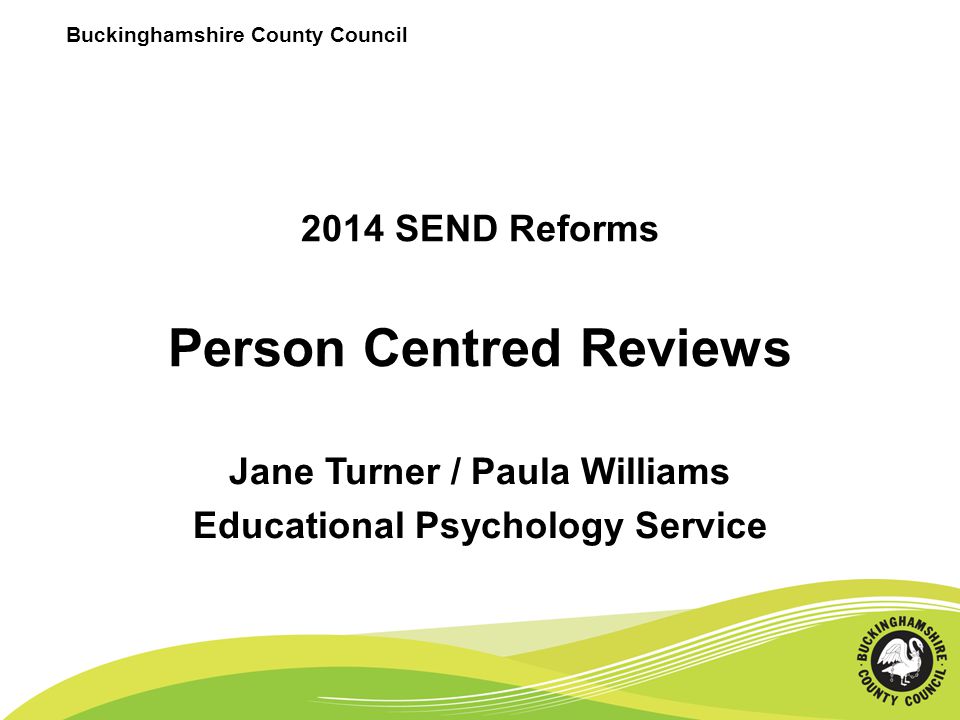 2014 SEND Reforms Person Centred Reviews