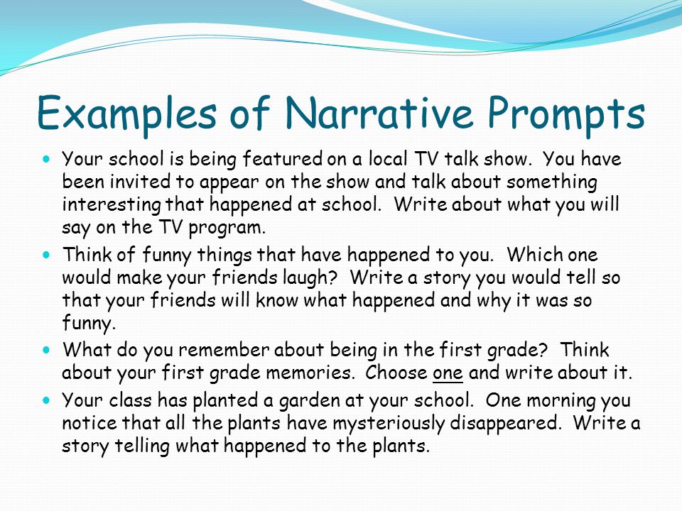 Examples of Narrative Prompts