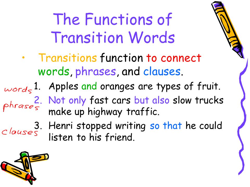 The Functions of Transition Words