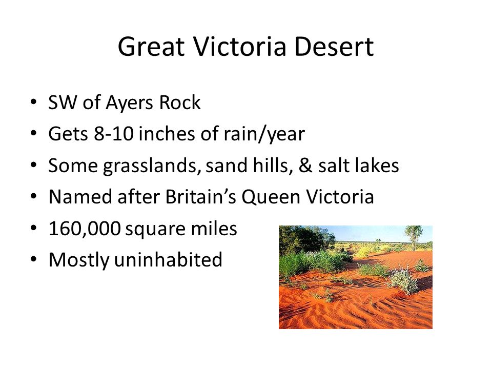 Great Victoria Desert SW of Ayers Rock Gets 8-10 inches of rain/year