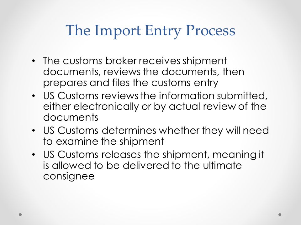 The Import Entry Process