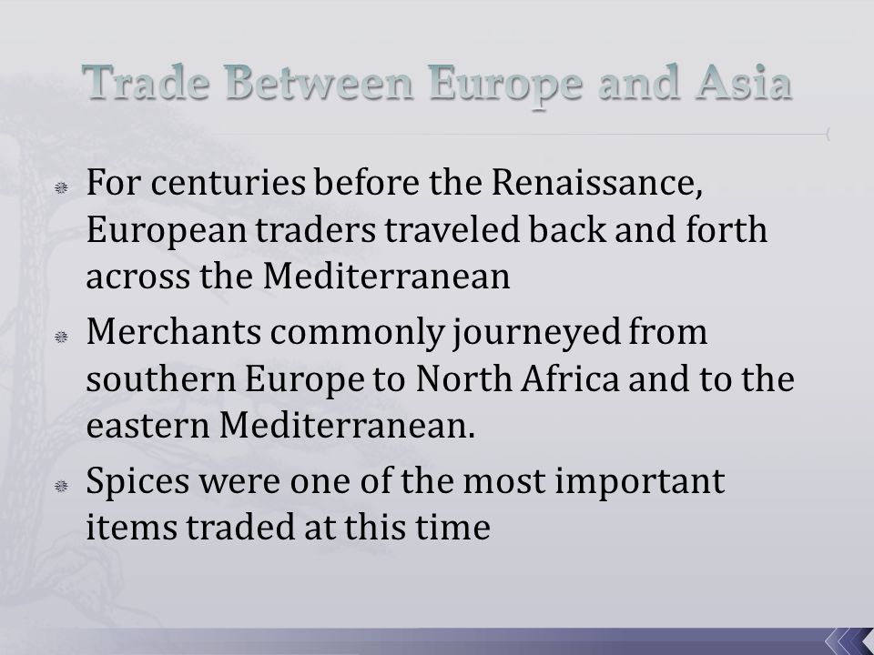 Trade Between Europe and Asia