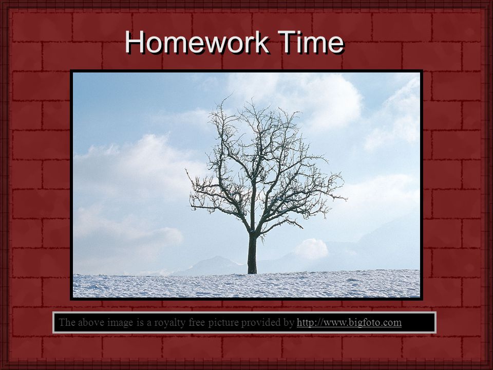 Homework Time The above image is a royalty free picture provided by