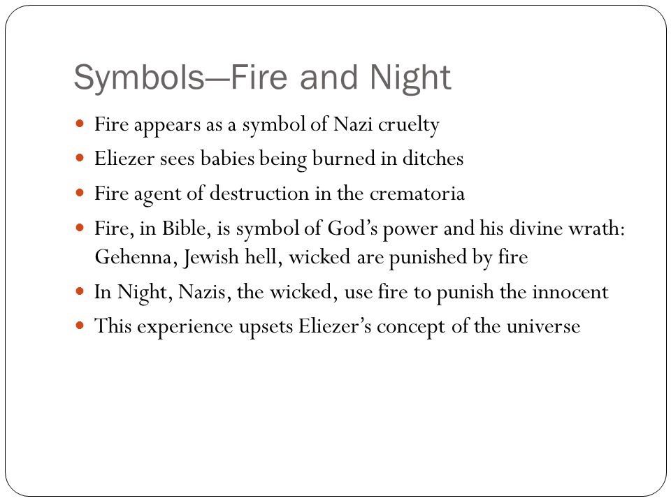 symbols in night by elie wiesel