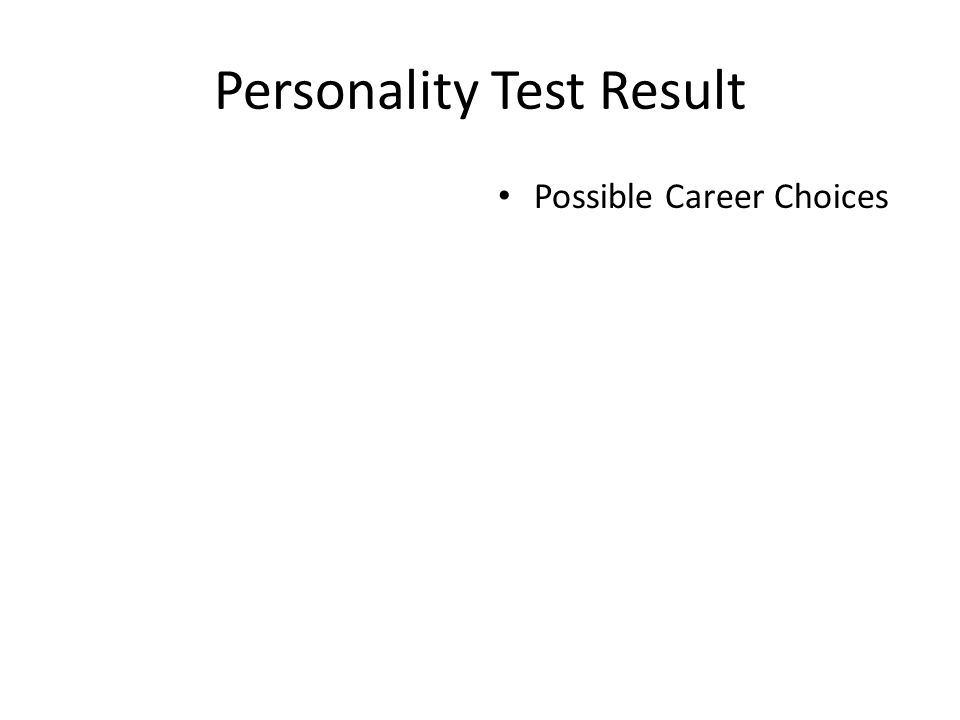 Personality Test Result