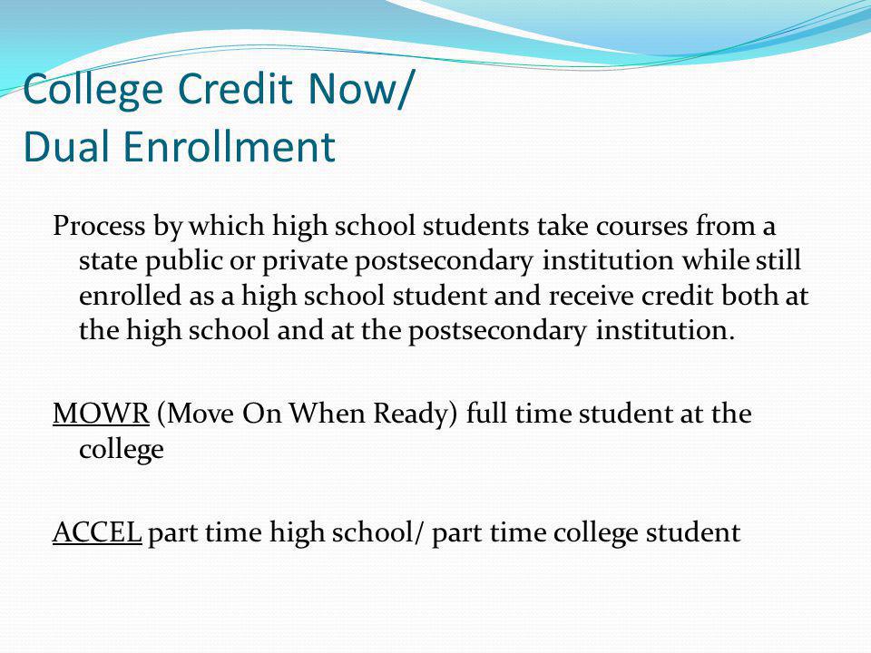 College Credit Now/ Dual Enrollment