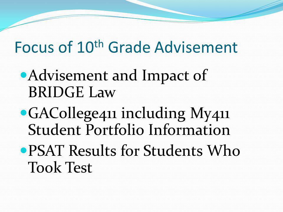 Focus of 10th Grade Advisement