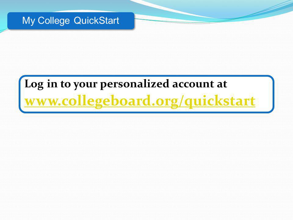 Log in to your personalized account at