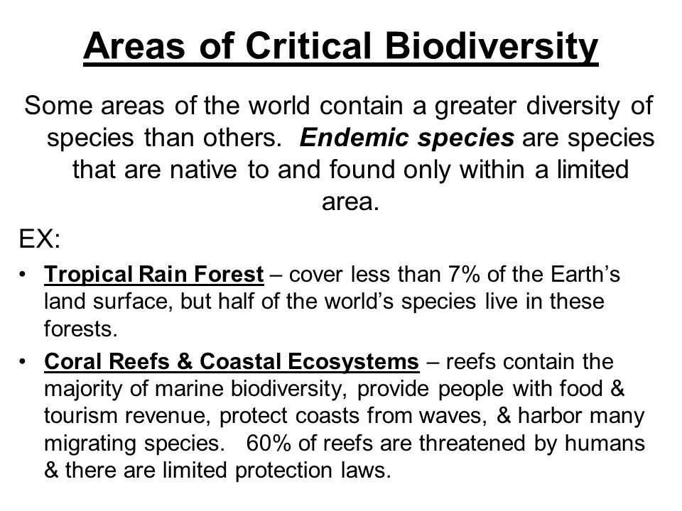 Areas of Critical Biodiversity