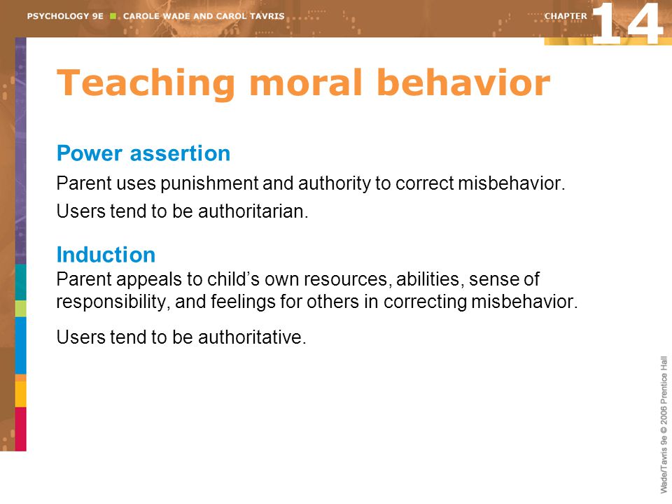 Teaching moral behavior