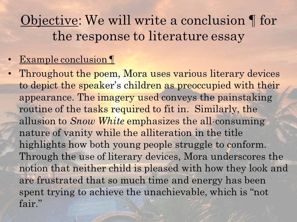 examples of response to literature essays