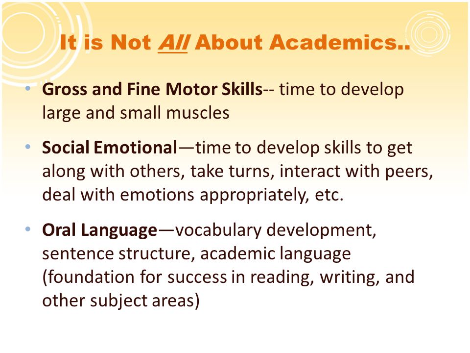 It is Not All About Academics..