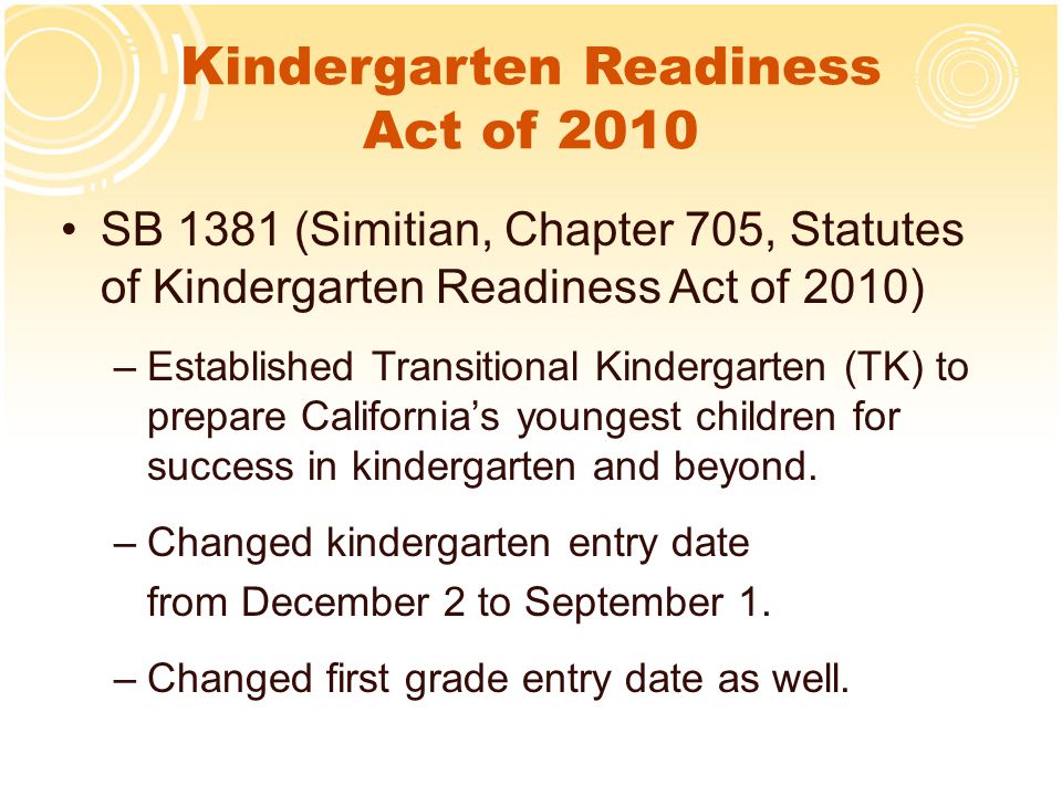 Kindergarten Readiness Act of 2010