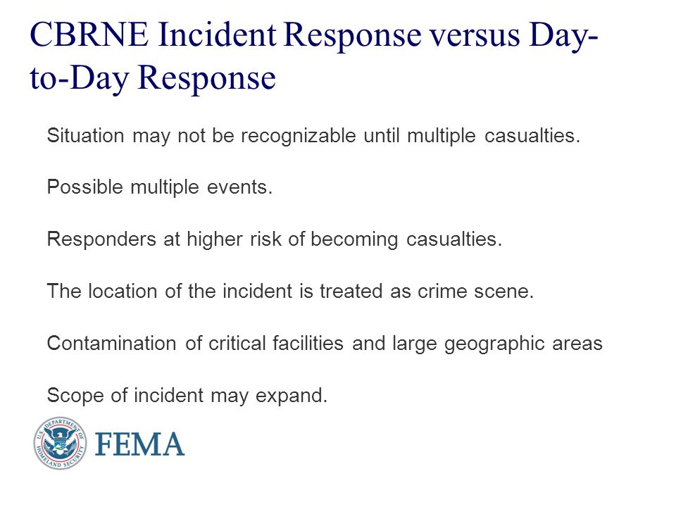 CBRNE Incident Response versus Day-to-Day Response