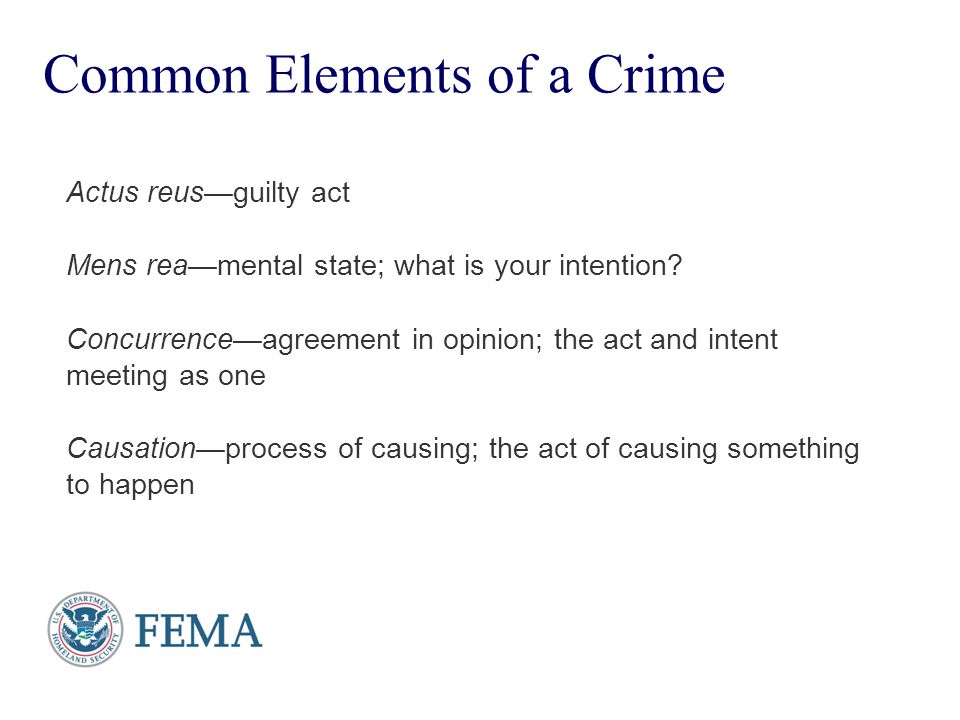Common Elements of a Crime