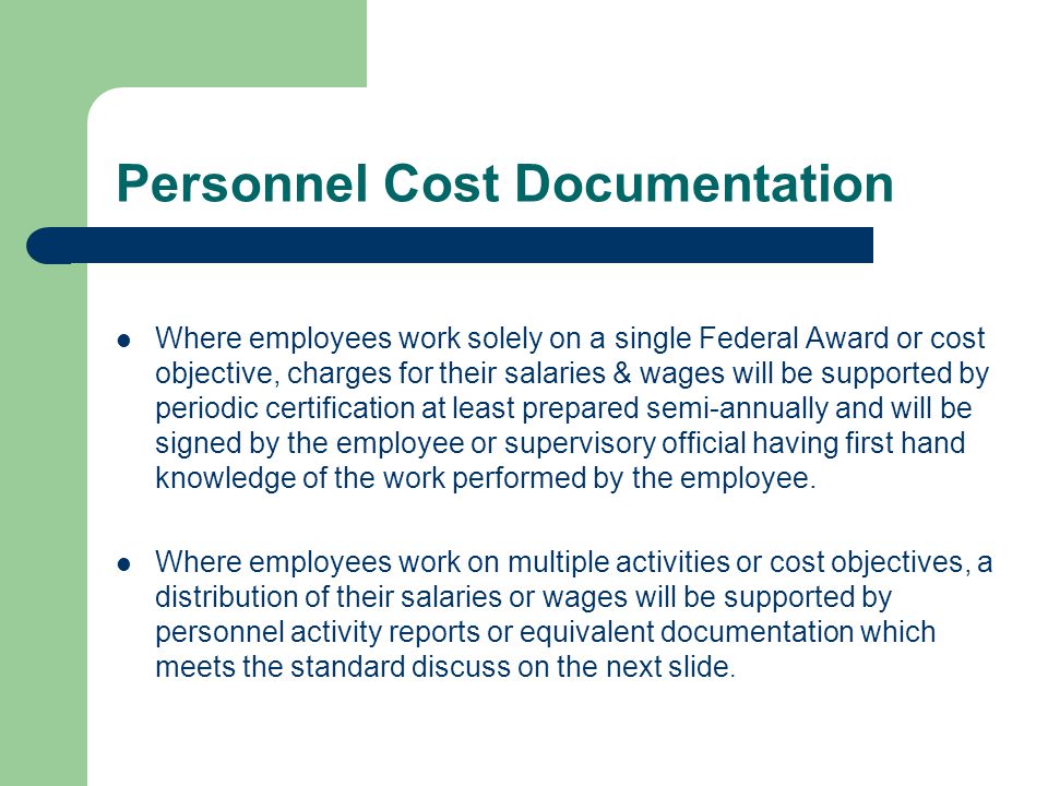 Personnel Cost Documentation