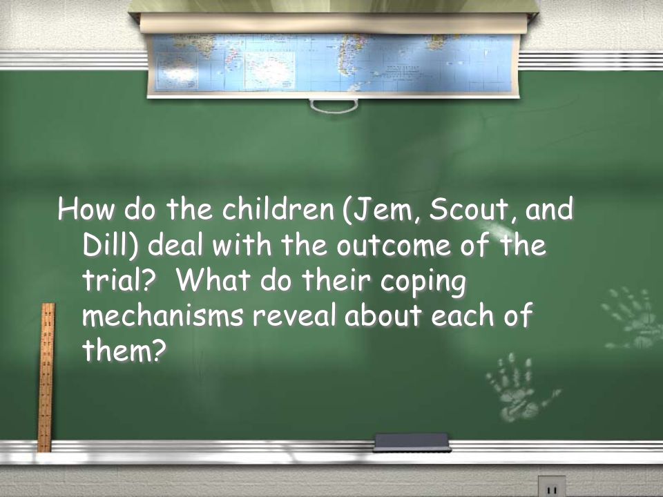How do the children (Jem, Scout, and Dill) deal with the outcome of the trial.