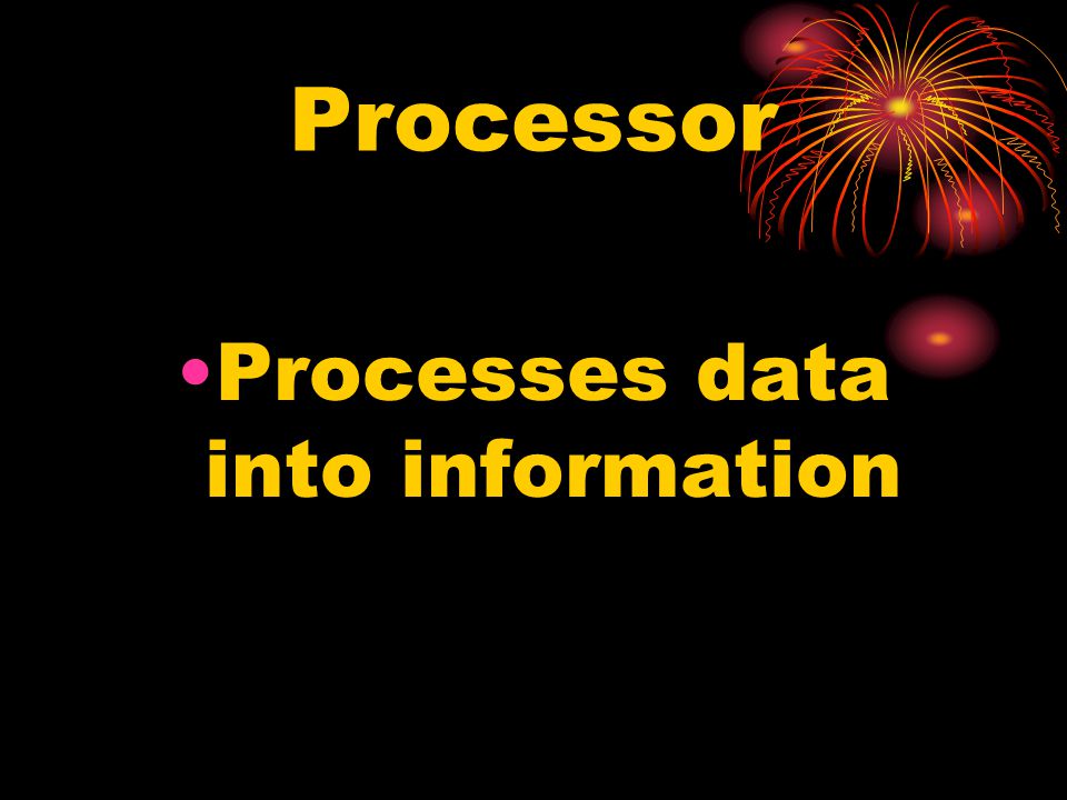 Processes data into information