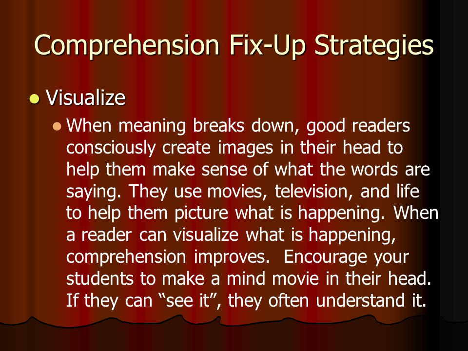 Comprehension Fix-Up Strategies
