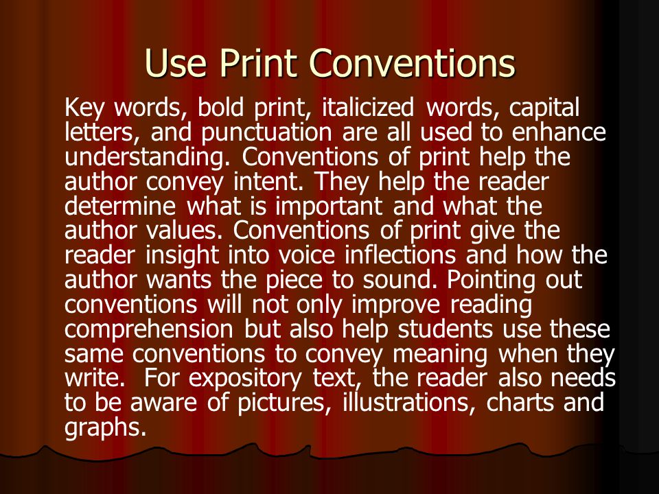 Use Print Conventions