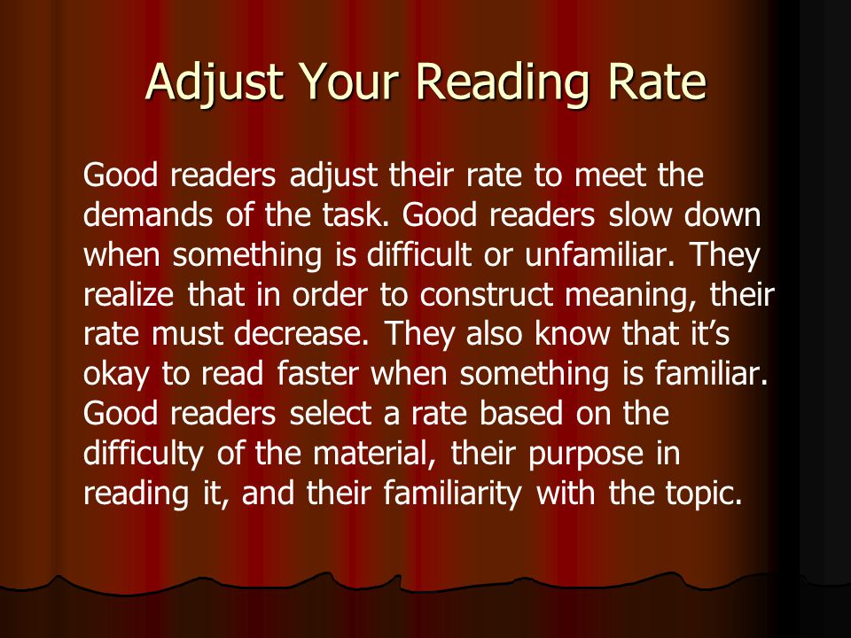 Adjust Your Reading Rate