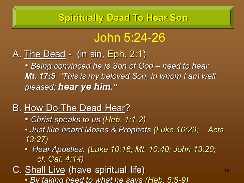 Spiritually Dead To Hear Son