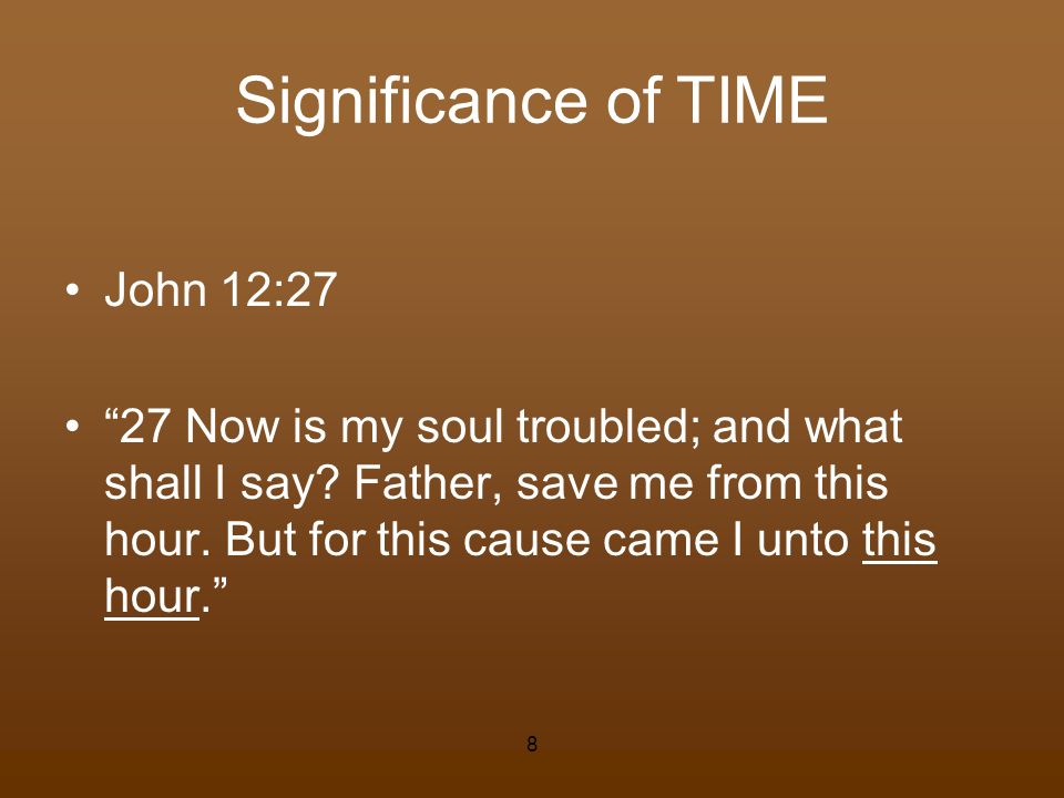 Significance of TIME John 12:27