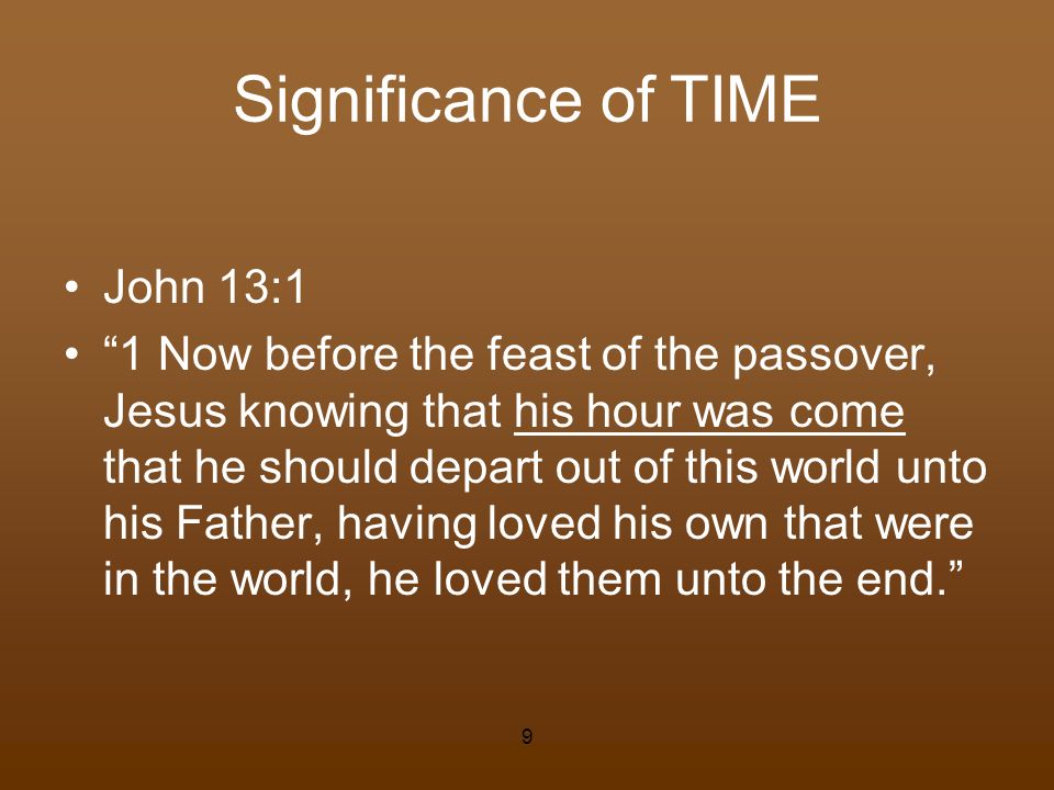 Significance of TIME John 13:1