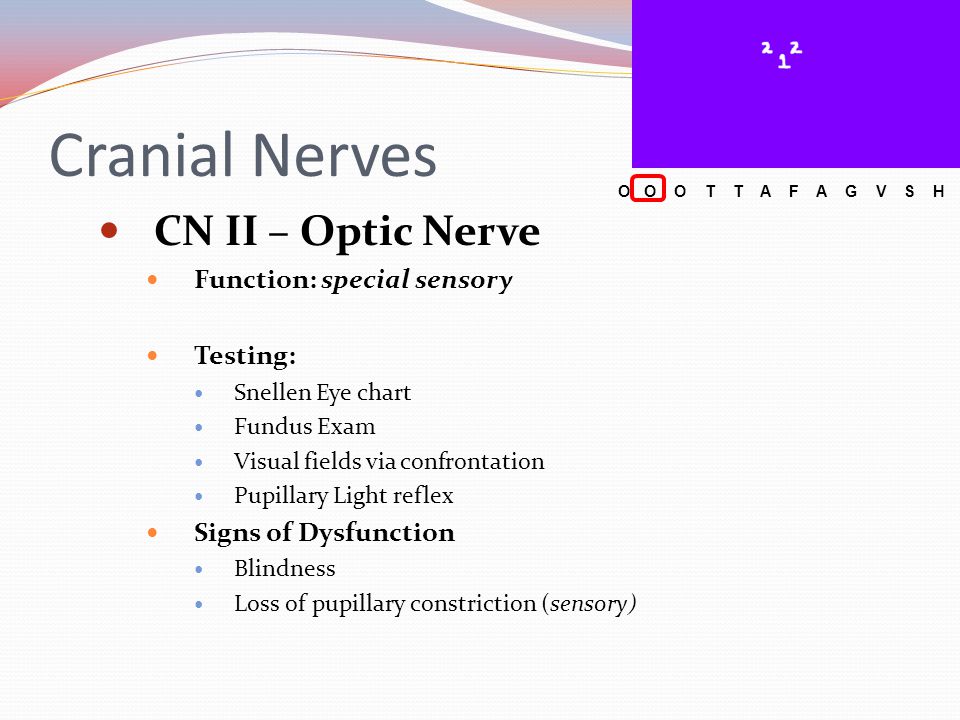 Cranial Nerve Exam Chart
