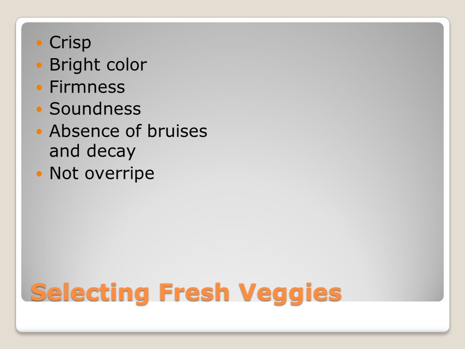 Selecting Fresh Veggies