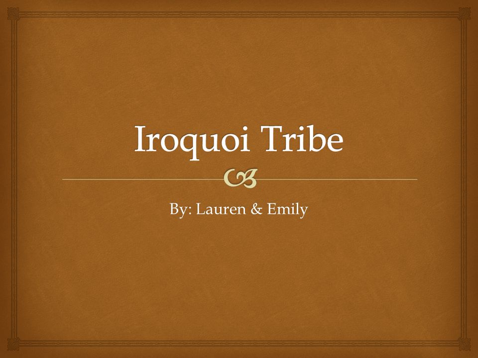 Iroquoi Tribe By: Lauren & Emily