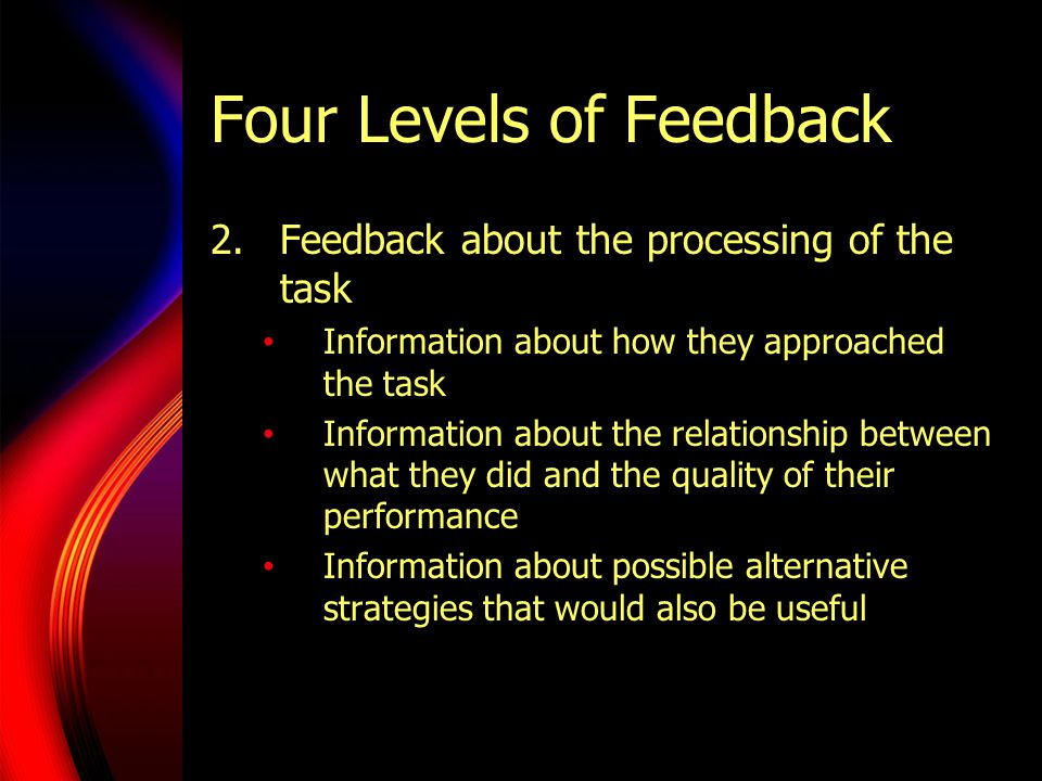 Four Levels of Feedback