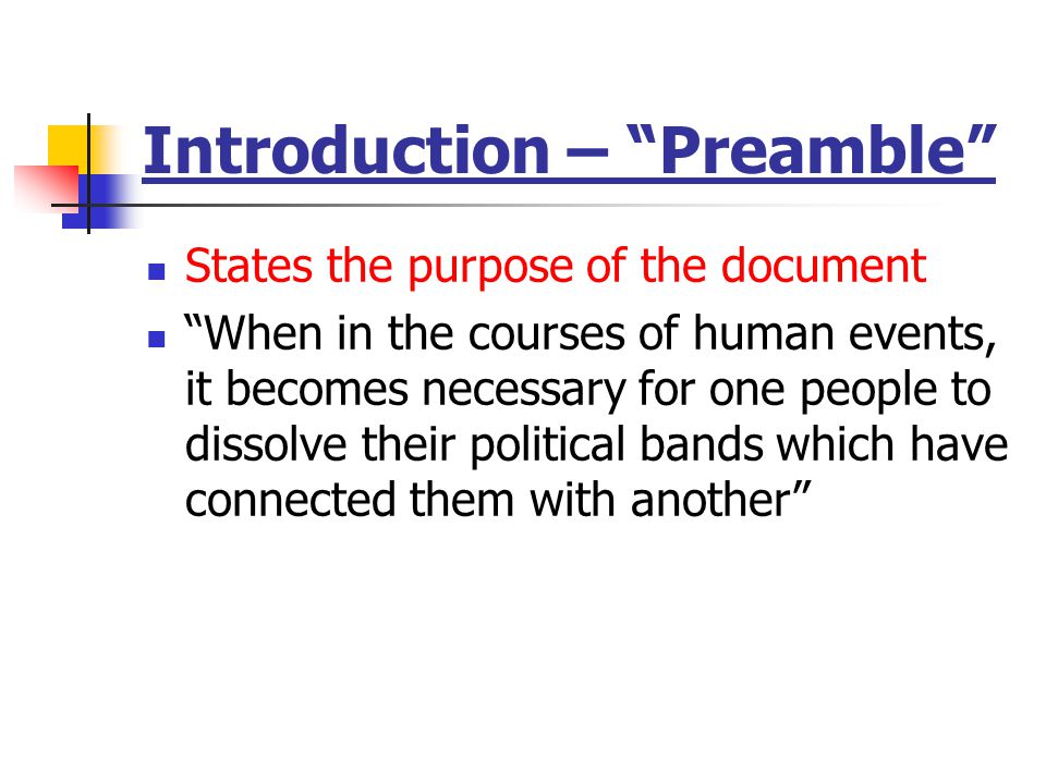 Introduction – Preamble
