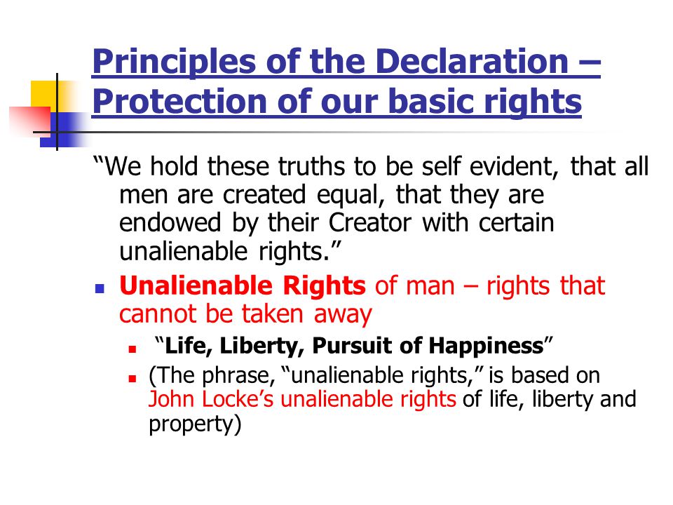 Principles of the Declaration – Protection of our basic rights