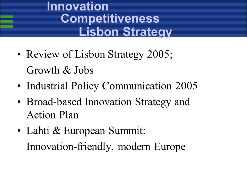Innovation Competitiveness Lisbon Strategy