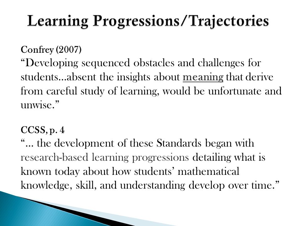 Learning progress