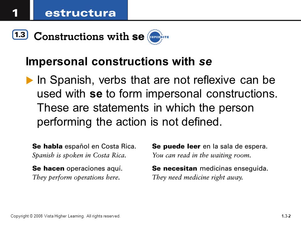 Impersonal constructions with se