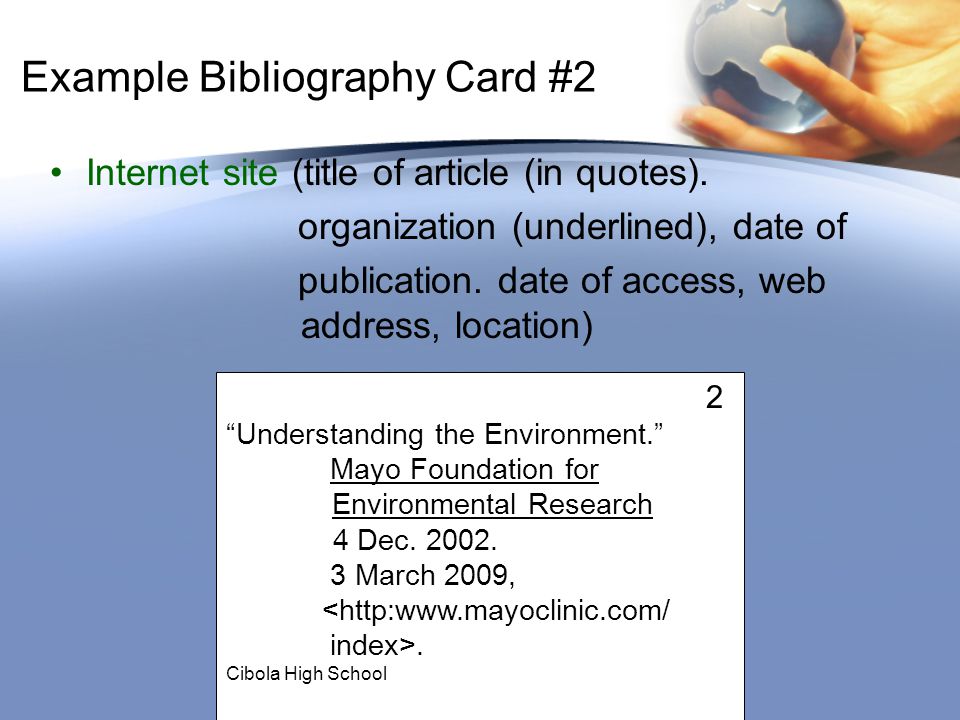 Example Bibliography Card #2