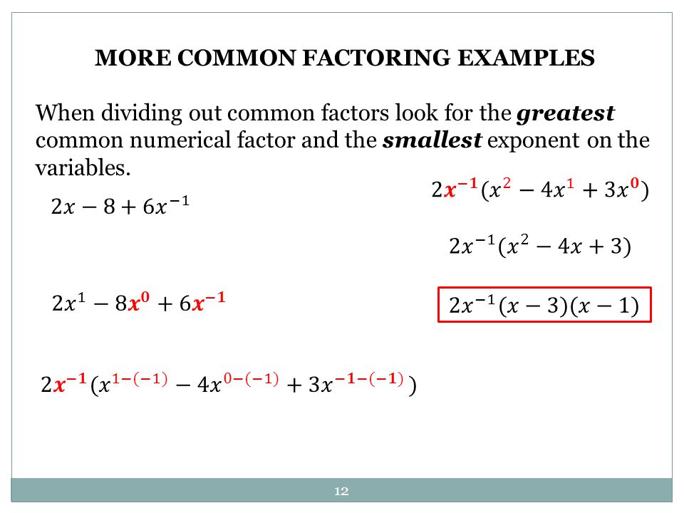 U1a L1 Examples Factoring Review Examples Ppt Video Online Download