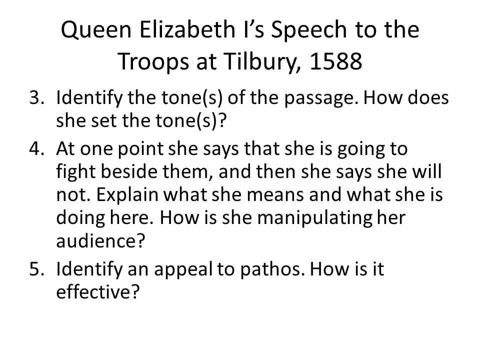 elizabeth tilbury speech