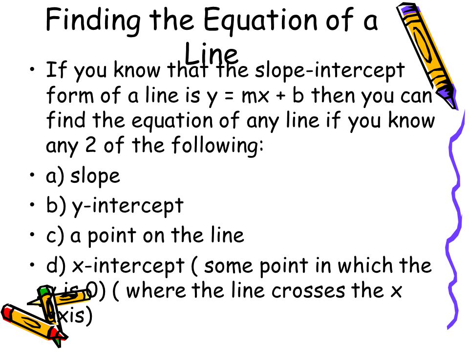 Finding the Equation of a Line