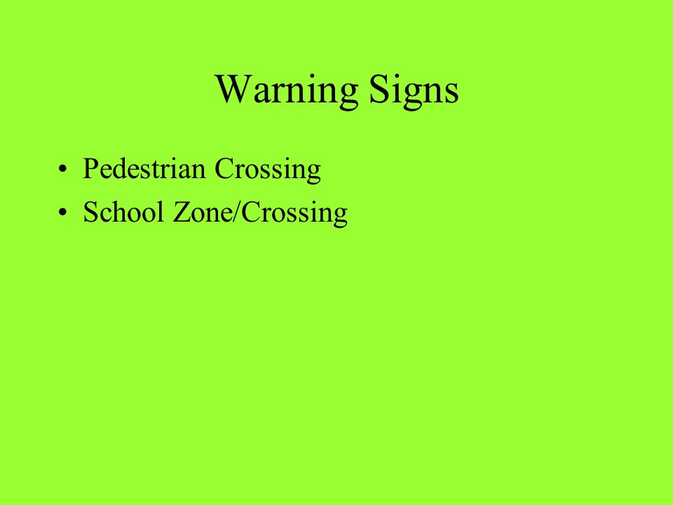 Warning Signs Pedestrian Crossing School Zone/Crossing